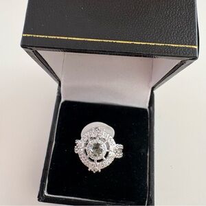 Bomb Party The Annalise Ring RBP8395 Tourmaline Green Spinel Rhodium Plating